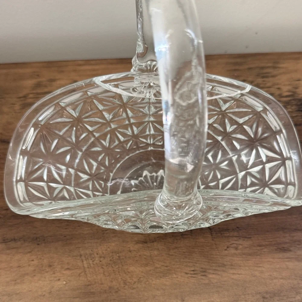 Elegant Vintage Clear Glass Basket
